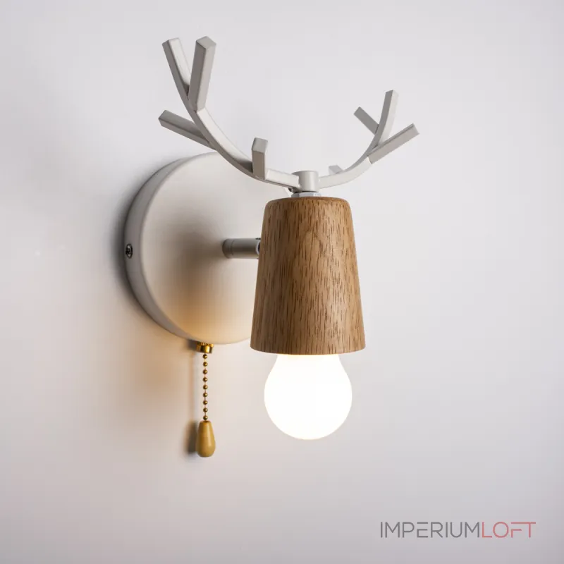 Бра с рожками DEER A SWITCH White/Light wood от ImperiumLoft Бра с рожками DEER A SWITCH White/Light wood от ImperiumLoft