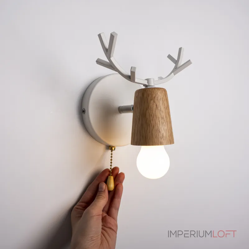 Бра с рожками DEER A SWITCH White/Light wood от ImperiumLoft Бра с рожками DEER A SWITCH White/Light wood от ImperiumLoft