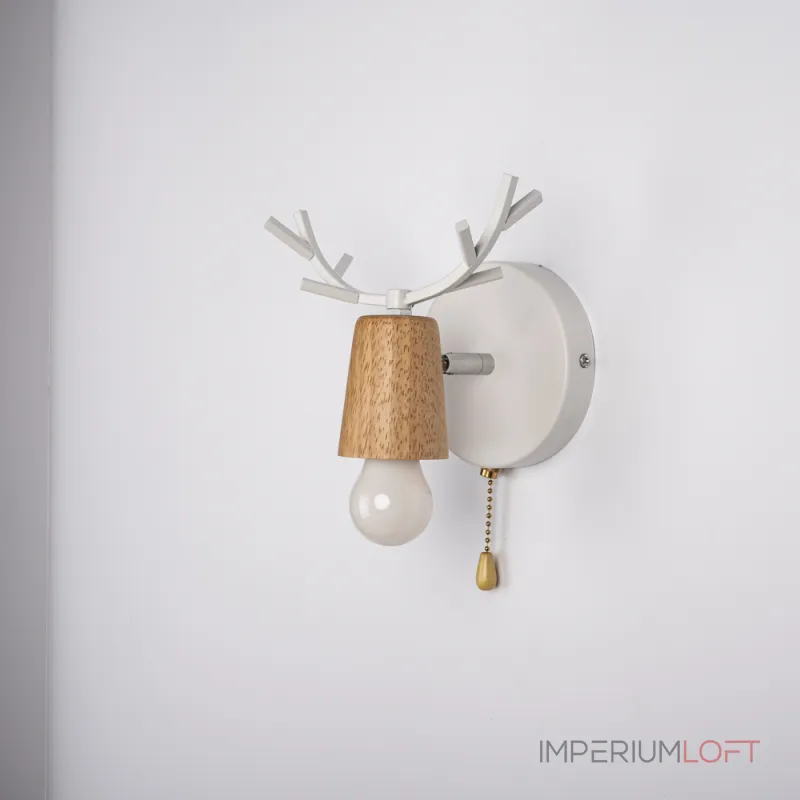 Бра с рожками DEER A SWITCH White/Light wood от ImperiumLoft Бра с рожками DEER A SWITCH White/Light wood от ImperiumLoft