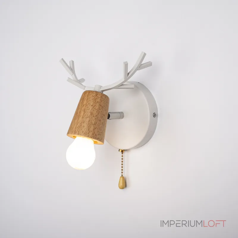 Бра с рожками DEER A SWITCH White/Light wood от ImperiumLoft Бра с рожками DEER A SWITCH White/Light wood от ImperiumLoft