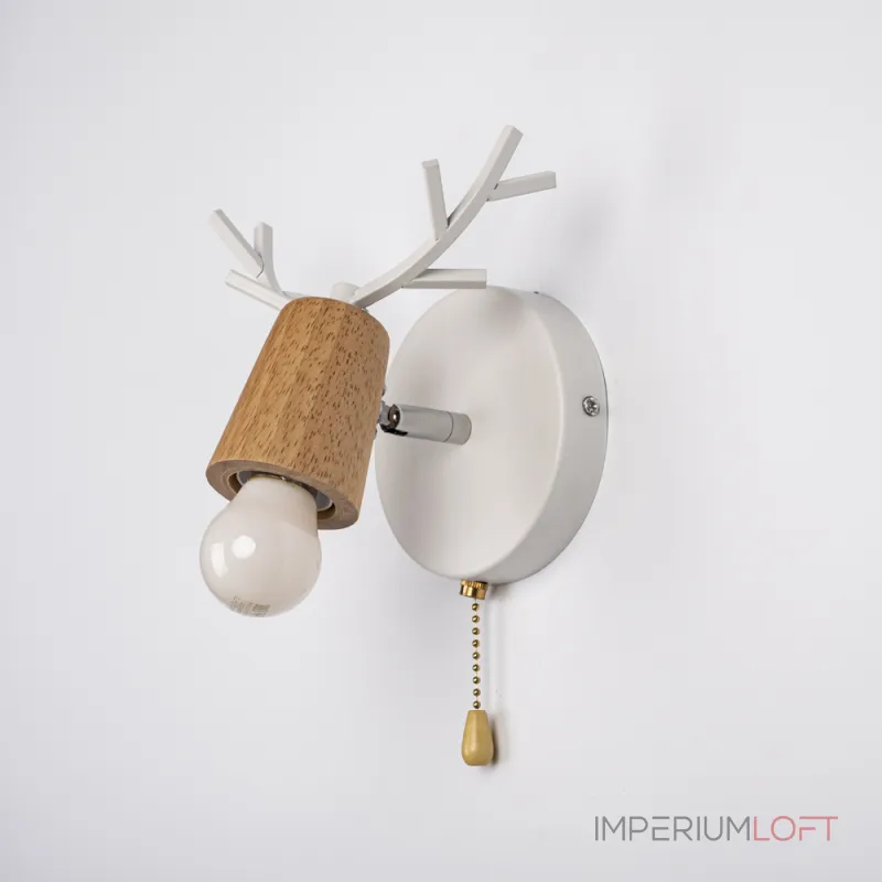 Бра с рожками DEER A SWITCH White/Light wood от ImperiumLoft Бра с рожками DEER A SWITCH White/Light wood от ImperiumLoft