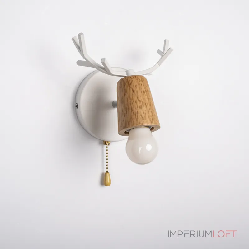 Бра с рожками DEER A SWITCH White/Light wood от ImperiumLoft Бра с рожками DEER A SWITCH White/Light wood от ImperiumLoft
