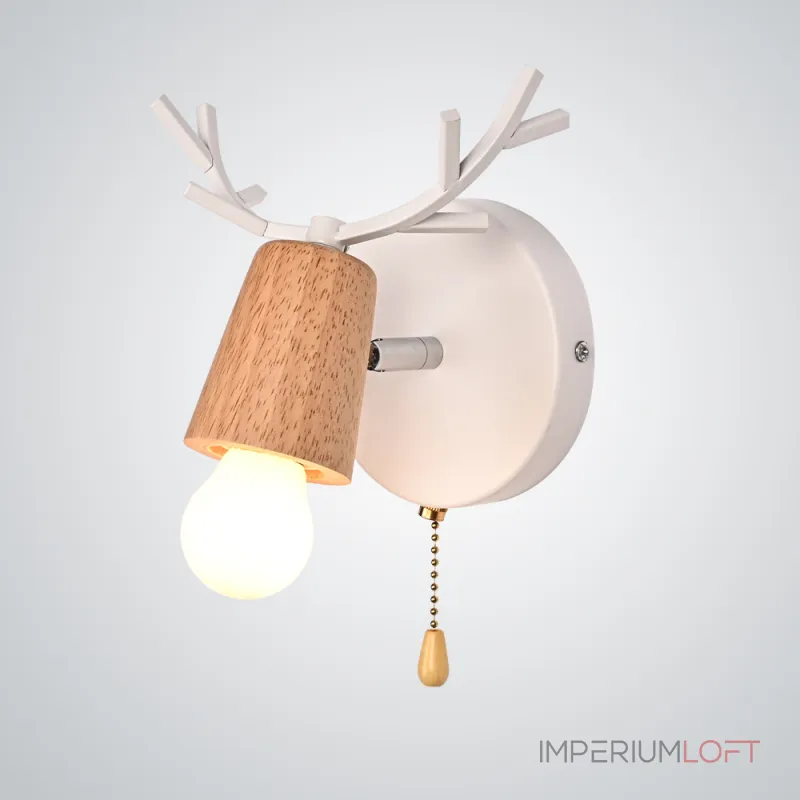 Бра с рожками DEER A SWITCH White/Light wood от ImperiumLoft Бра с рожками DEER A SWITCH White/Light wood от ImperiumLoft
