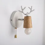 Бра с рожками DEER A SWITCH White/Light wood от ImperiumLoft