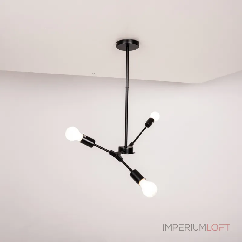 Люстра на штанге LATE D55 Black от ImperiumLoft