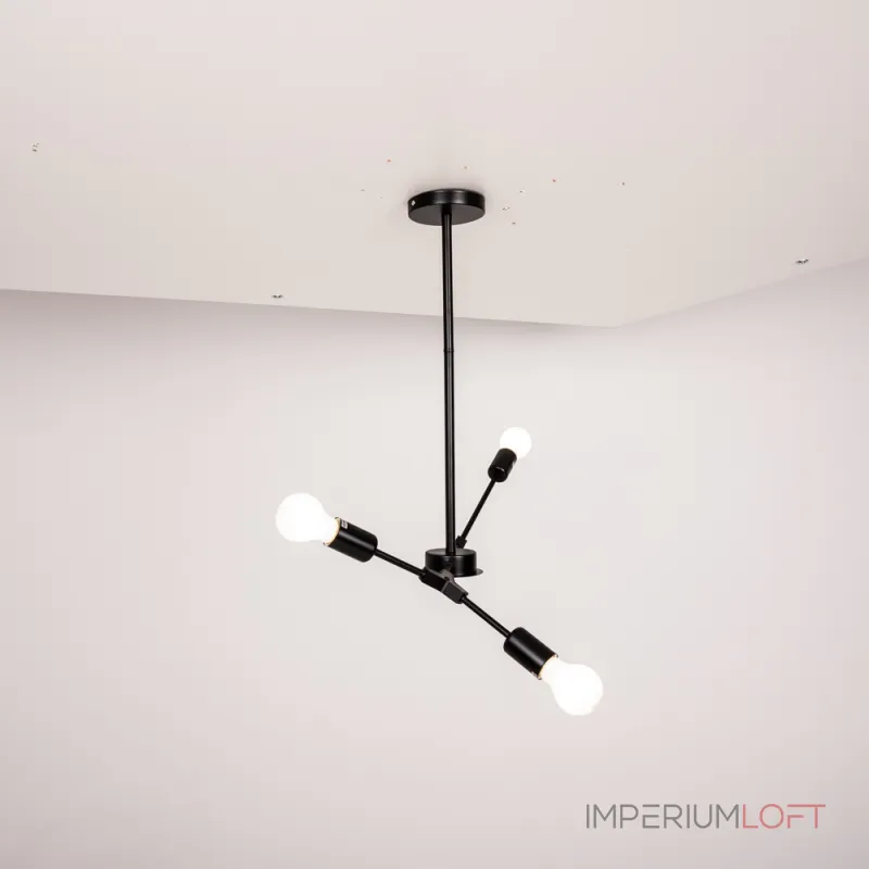 Люстра на штанге LATE D55 Black от ImperiumLoft