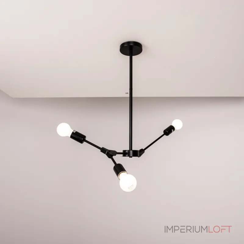 Люстра на штанге LATE D55 Black от ImperiumLoft