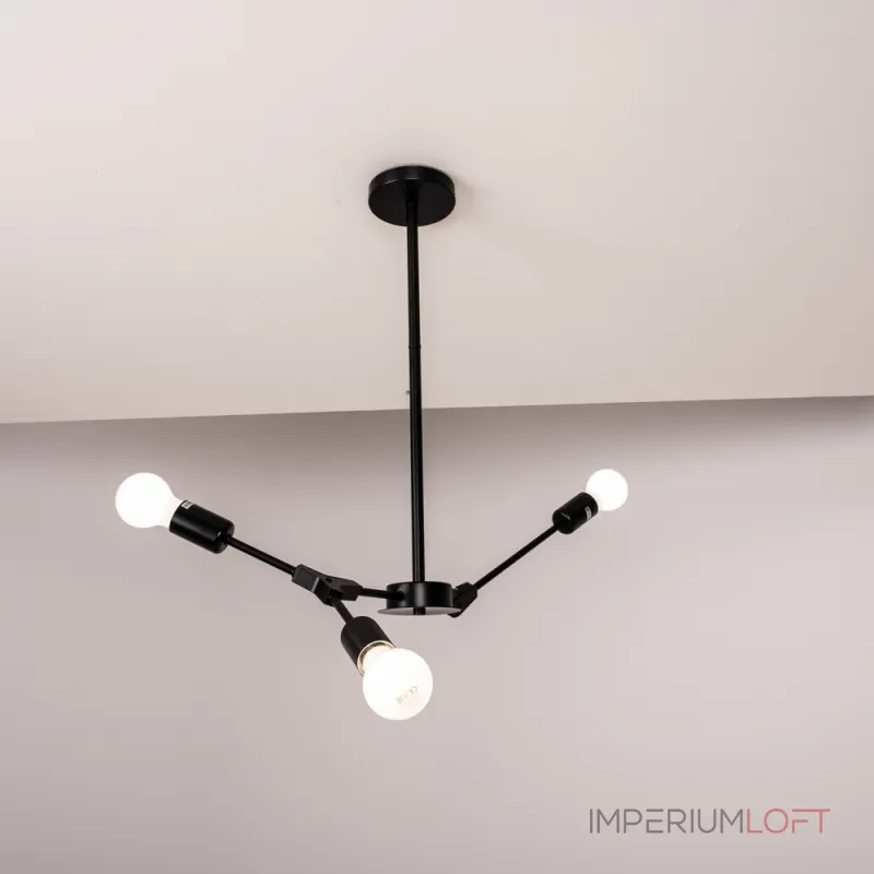 Люстра на штанге LATE D55 Black от ImperiumLoft