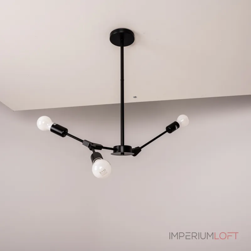 Люстра на штанге LATE D55 Black от ImperiumLoft