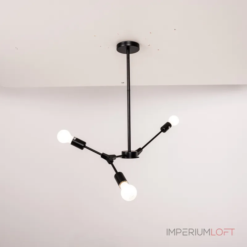 Люстра на штанге LATE D55 Black от ImperiumLoft