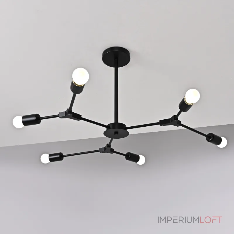 Люстра на штанге LATE D86 Black от ImperiumLoft