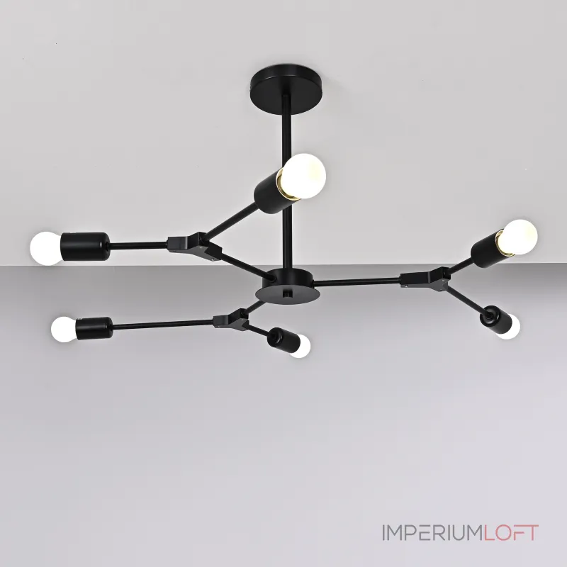 Люстра на штанге LATE D86 Black от ImperiumLoft