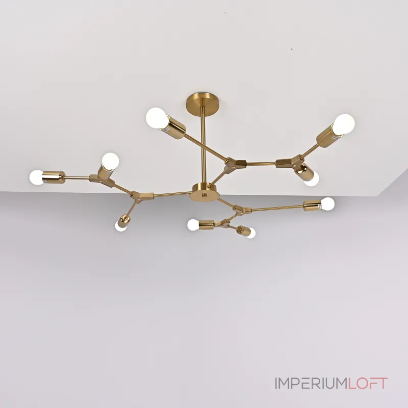 Люстра на штанге LATE D103 Gold от ImperiumLoft