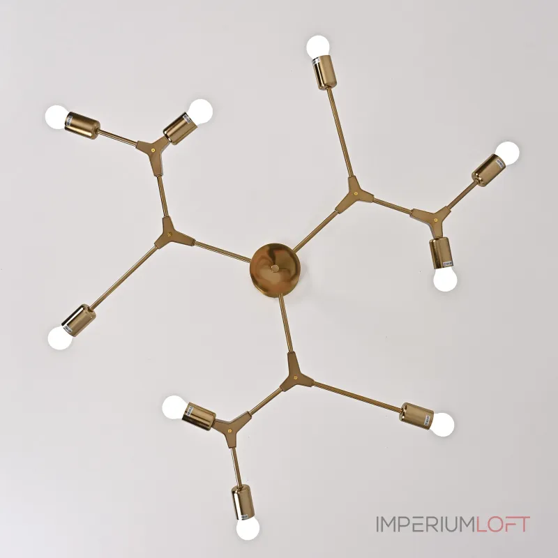 Люстра на штанге LATE D103 Gold от ImperiumLoft