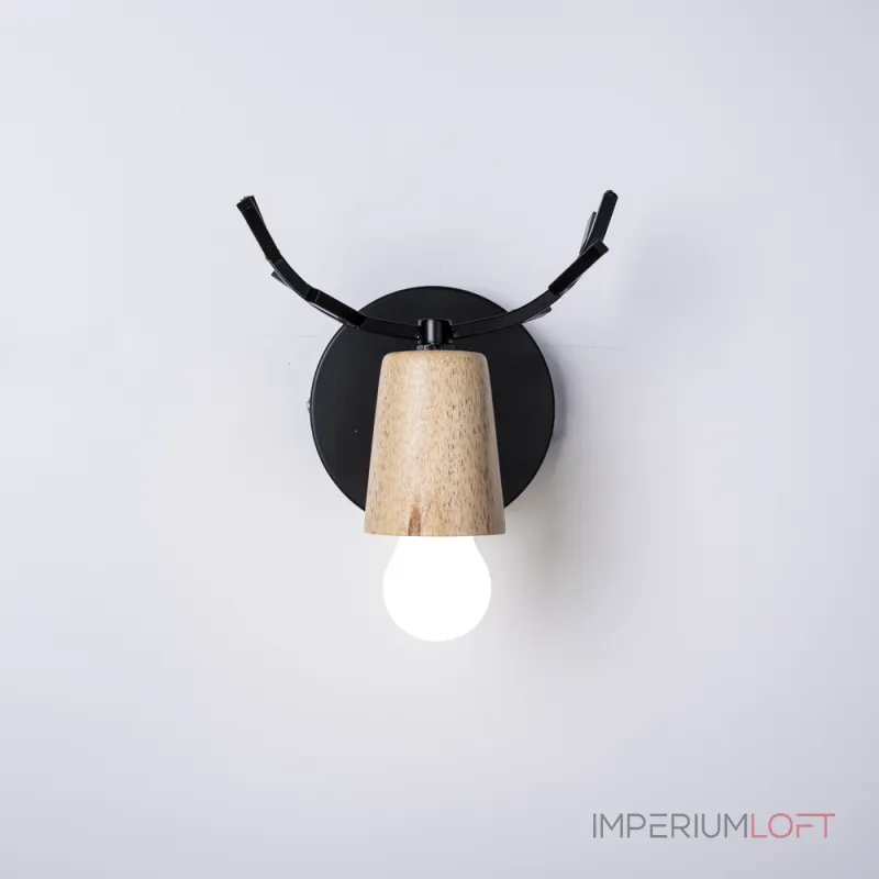 Бра с рожками DEER A Wood/Black от ImperiumLoft Бра с рожками DEER A Wood/Black от ImperiumLoft