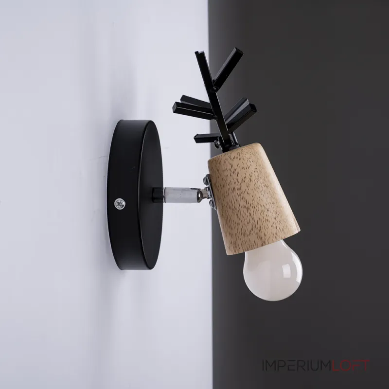 Бра с рожками DEER A Wood/Black от ImperiumLoft Бра с рожками DEER A Wood/Black от ImperiumLoft