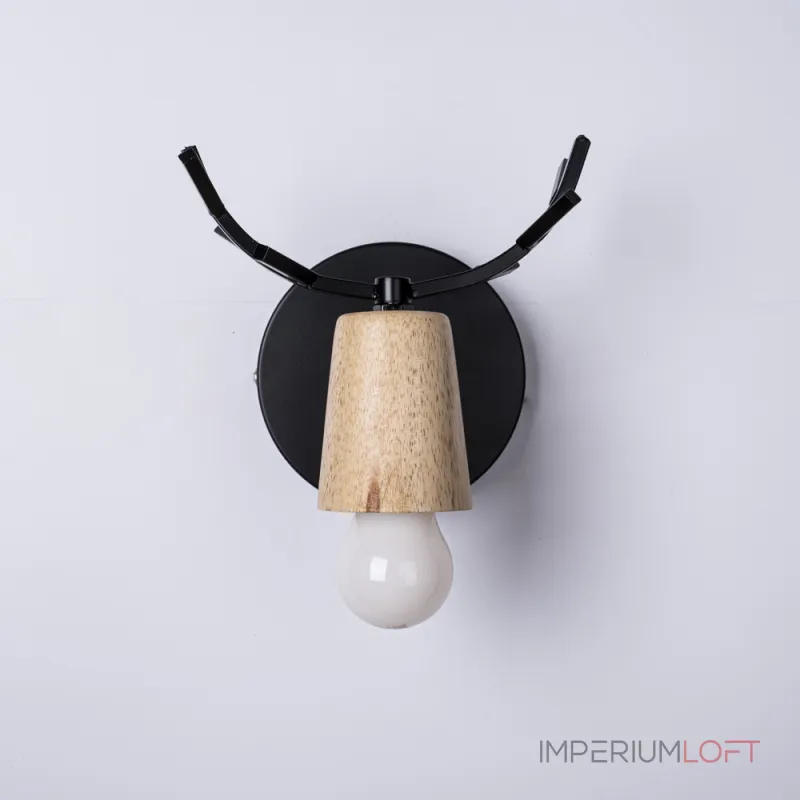 Бра с рожками DEER A Wood/Black от ImperiumLoft Бра с рожками DEER A Wood/Black от ImperiumLoft