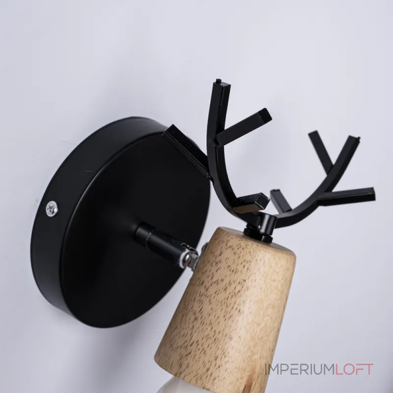 Бра с рожками DEER A Wood/Black от ImperiumLoft Бра с рожками DEER A Wood/Black от ImperiumLoft