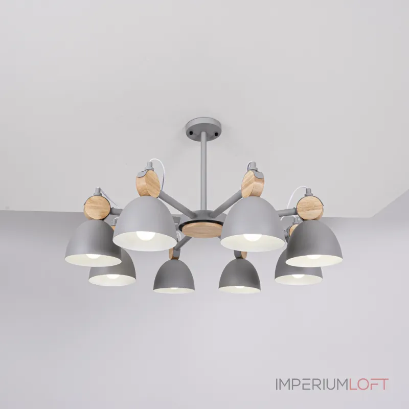 Люстра на штанге ROLLA 8 Gray