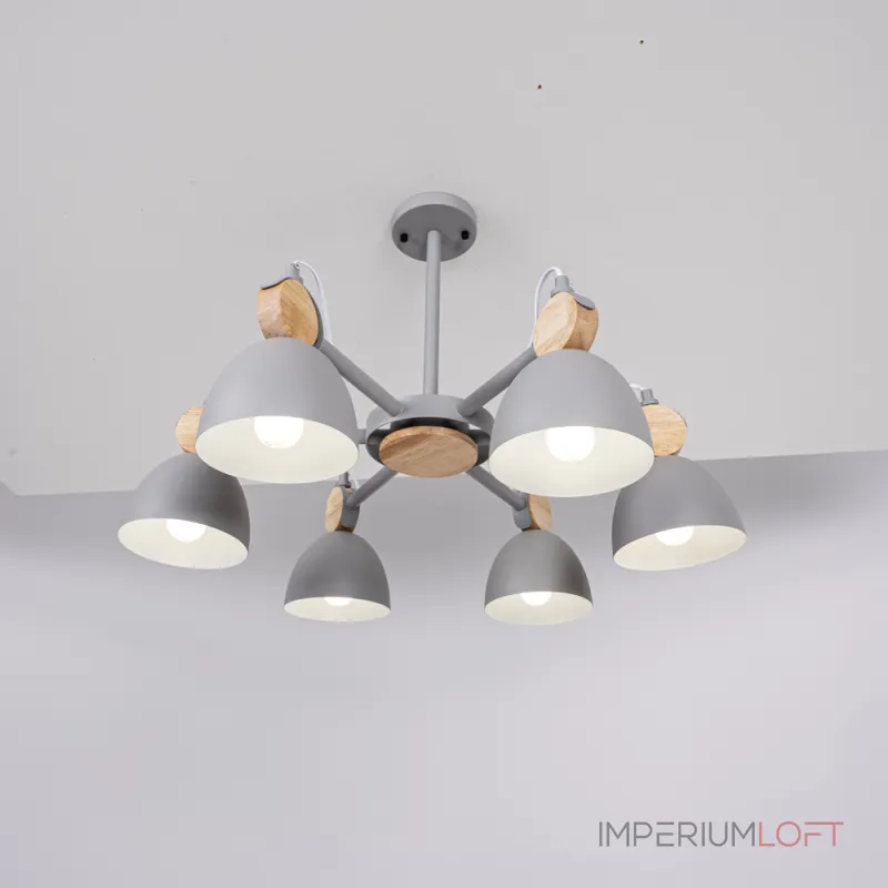 Люстра на штанге ROLLA 6 Gray