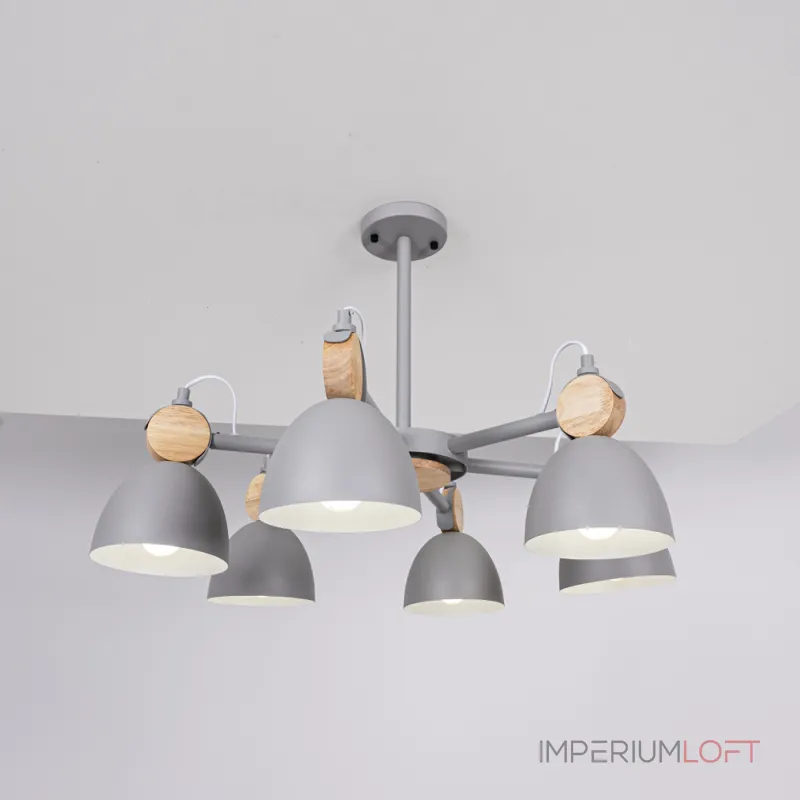 Люстра на штанге ROLLA 6 Gray