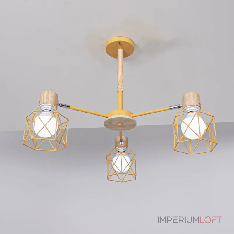 Потолочная люстра CORF B3 Yellow 3 lamps от ImperiumLoft