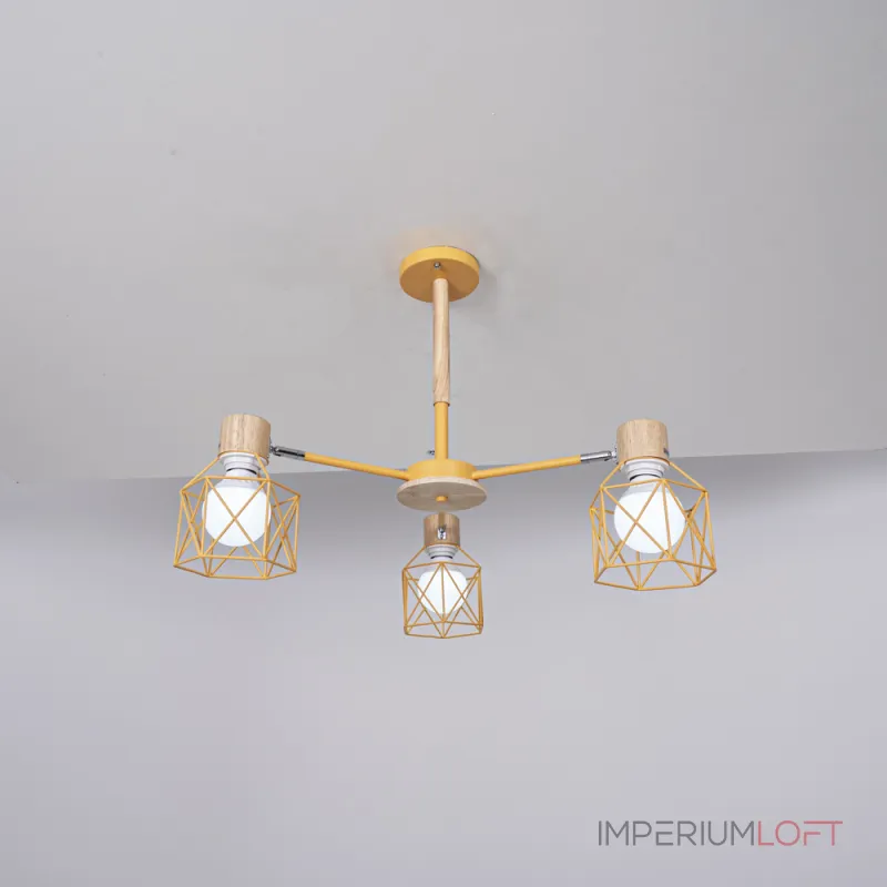 Потолочная люстра CORF B3 Yellow 3 lamps от ImperiumLoft