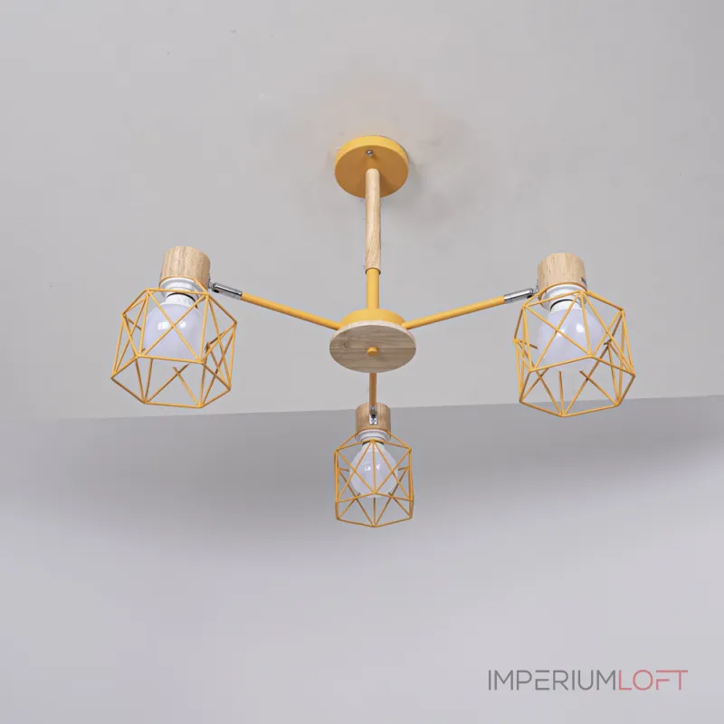 Потолочная люстра CORF B3 Yellow 3 lamps от ImperiumLoft
