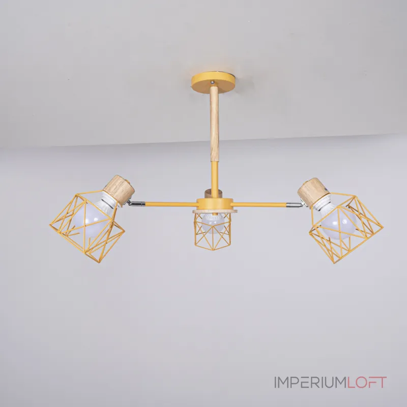 Потолочная люстра CORF B3 Yellow 3 lamps от ImperiumLoft