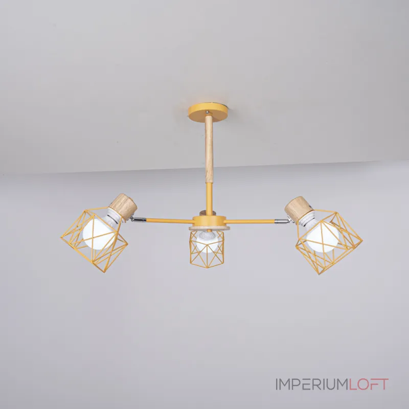 Потолочная люстра CORF B3 Yellow 3 lamps от ImperiumLoft