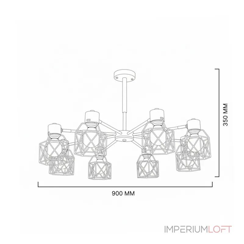Потолочная люстра CORF B3 Yellow 8 lamps от ImperiumLoft