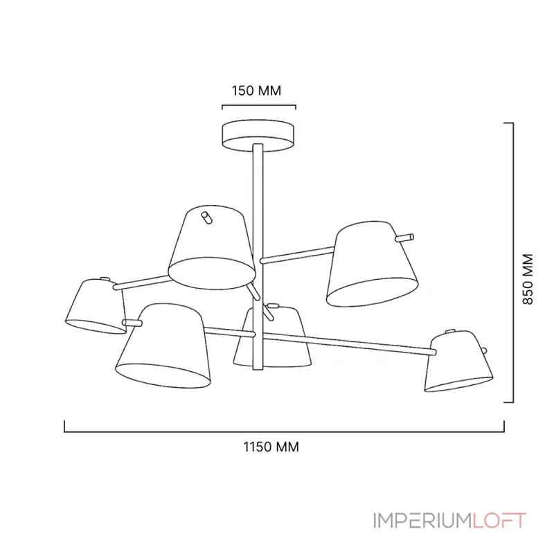 Люстра на штанге GODA Black