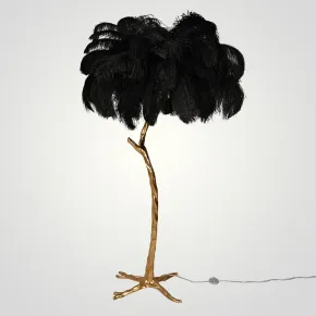 Торшер страусиные перья Feather Lamp A MODERN GRAND TOUR черный