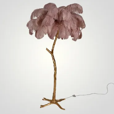 Торшер страусиные перья Feather Lamp A MODERN GRAND TOUR розовый