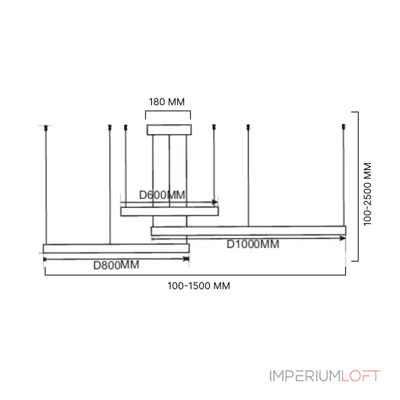 Подвесной светильник CRUISE D60+80+100 от ImperiumLoft