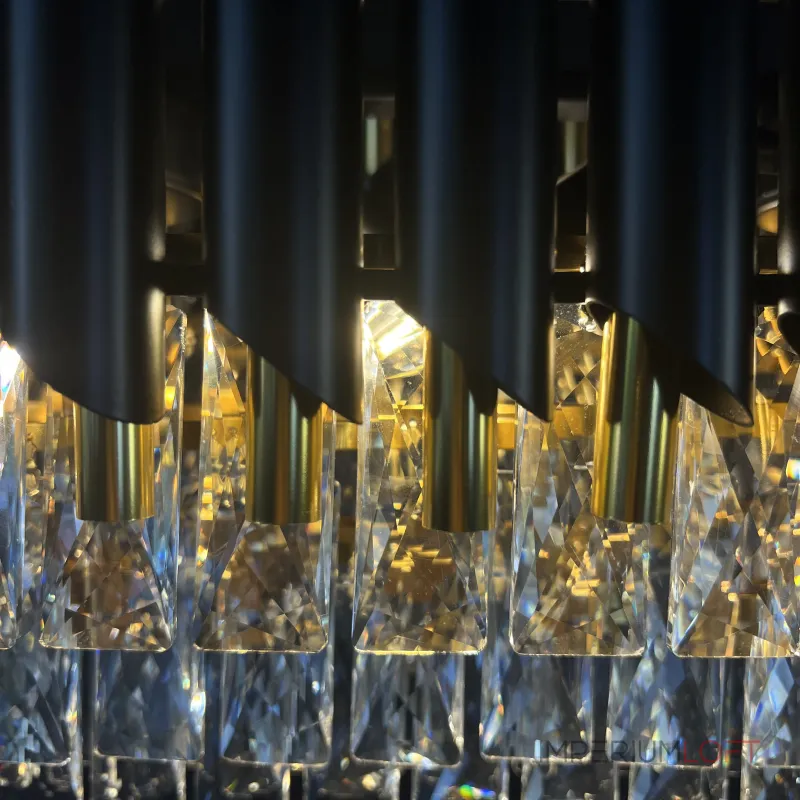 Подвесная люстра Empire Black Rectangular Chandelier Crystal