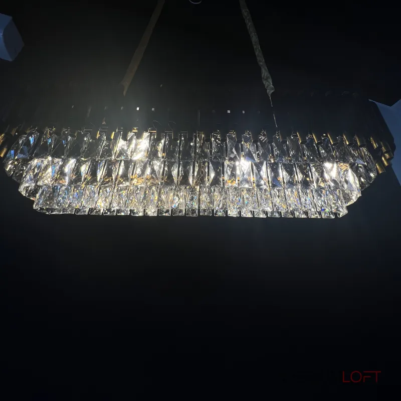 Подвесная люстра Empire Black Rectangular Chandelier Crystal