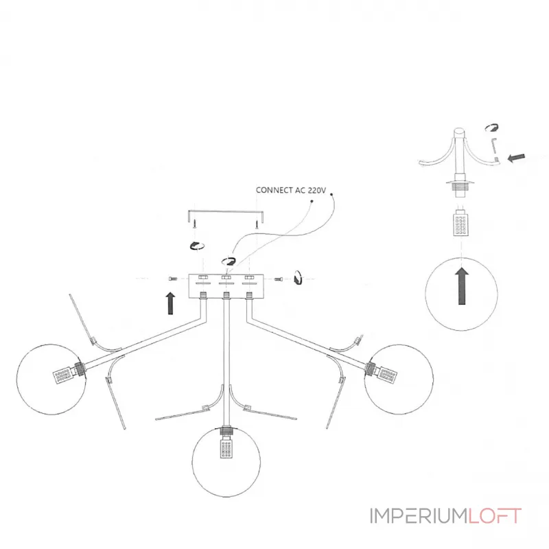 Потолочная люстра Light of MATISSE C SELF D55 White от ImperiumLoft