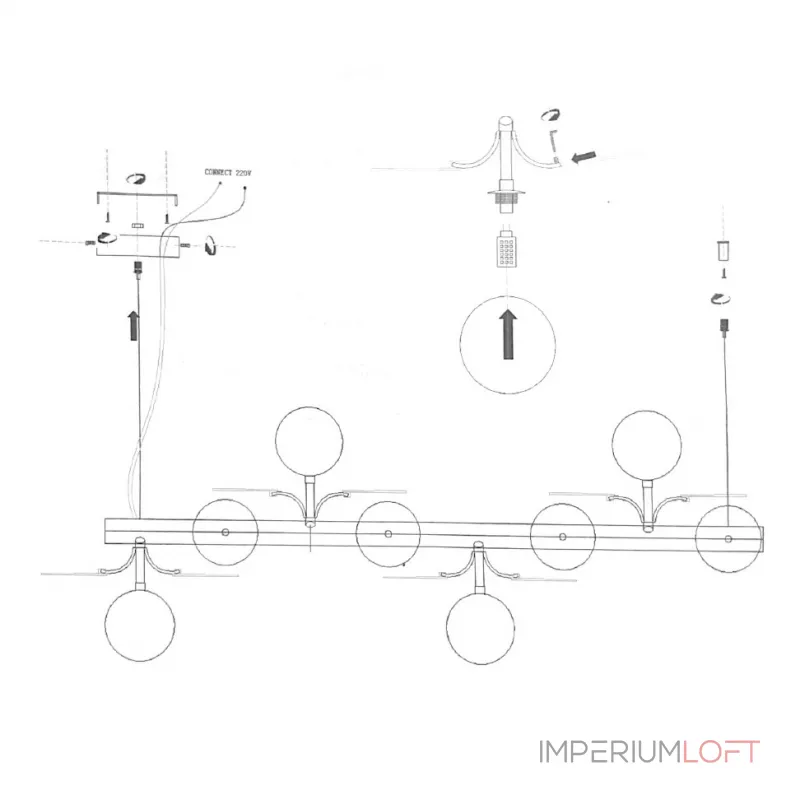 Рядный светильник Light of MATISSE L SELF L96,2 White от ImperiumLoft