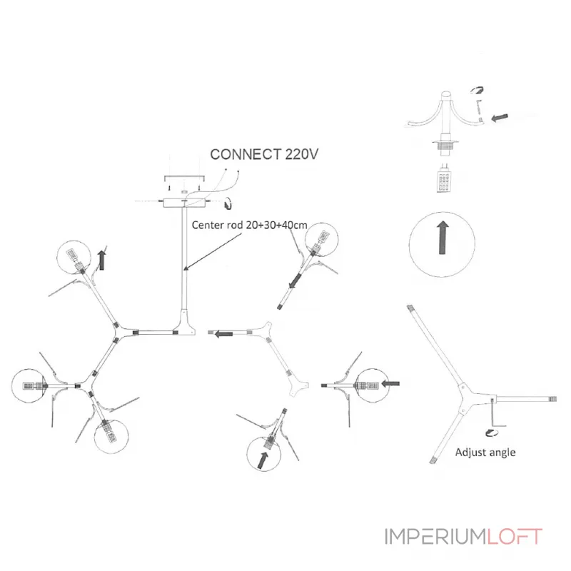 Люстра на штанге Light of MATISSE M L95 Multicolored от ImperiumLoft