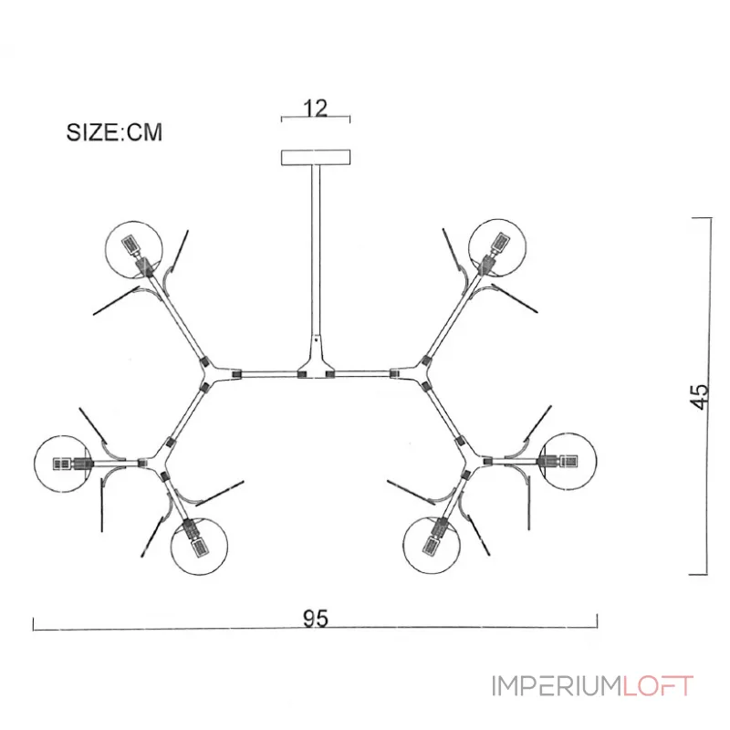 Люстра на штанге Light of MATISSE M L95 Multicolored от ImperiumLoft