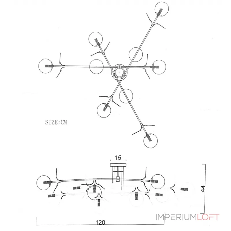 Потолочная люстра Light of MATISSE B D120 Gold Multicolor Потолочная люстра Light of MATISSE B D120 Gold Multicolor