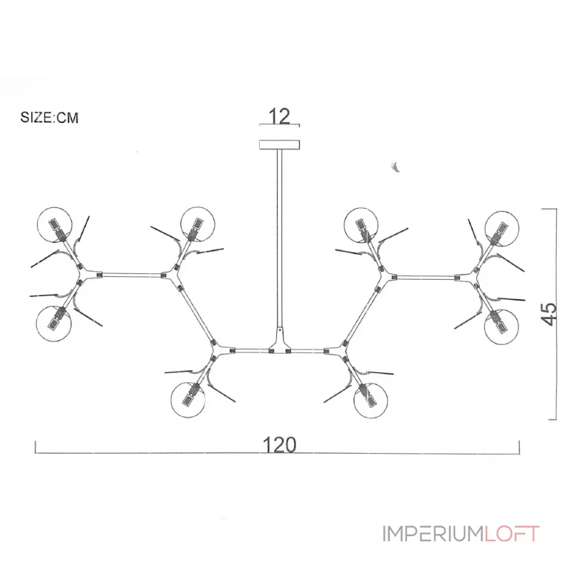 Люстра на штанге Light of MATISSE M L120 White от ImperiumLoft