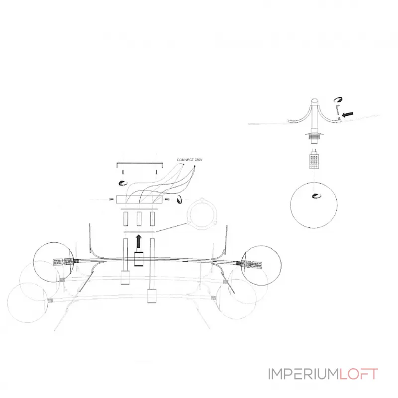 Потолочная люстра Light of MATISSE B D80 Black Multicolor