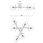 Потолочная люстра Light of MATISSE B D80 Black Multicolor