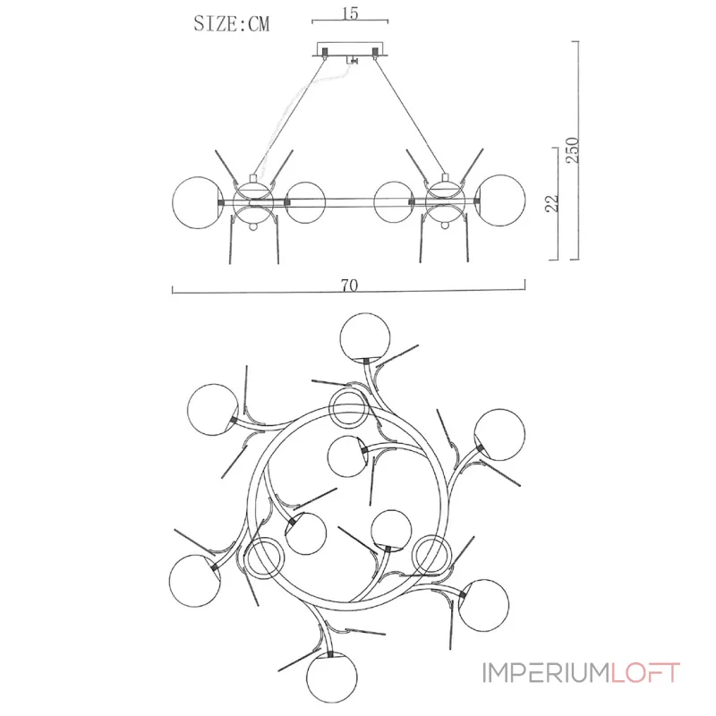 Подвесная люстра Light of MATISSE R SELF D70 Подвесная люстра Light of MATISSE R SELF D70