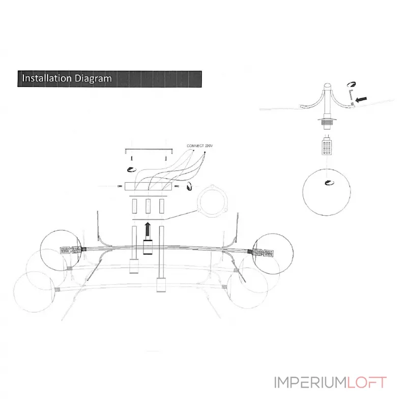 Потолочная люстра Light of MATISSE B D80 Gold Multicolor
