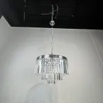 Подвесная люстра RH 1920S ODEON CLEAR GLASS FRINGE 3-TIER CHANDELIER chrome