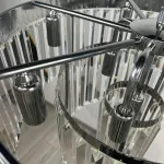 Подвесная люстра RH 1920S ODEON CLEAR GLASS FRINGE 3-TIER CHANDELIER chrome