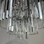 Подвесная люстра RH 1920S ODEON CLEAR GLASS FRINGE 3-TIER CHANDELIER chrome